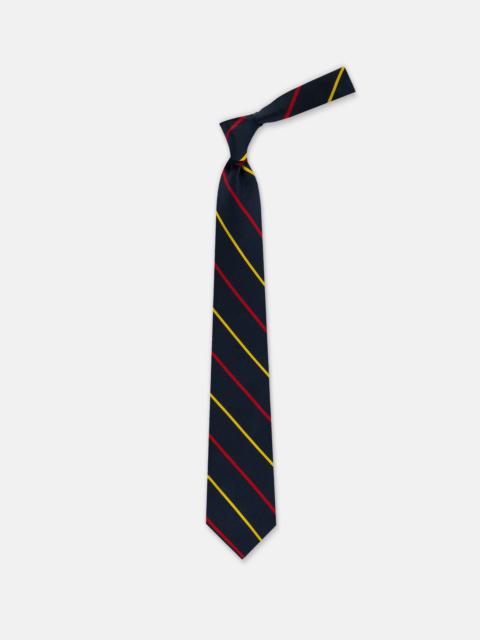 J. PRESS MADE-IN-USA NAVY, RED, & YELLOW STRIPE REPP TIE