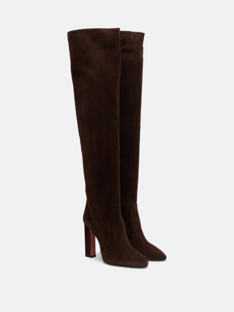 AQUAZZURA Joplin 105 suede knee-high boots