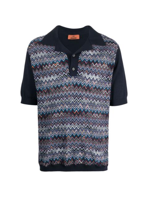 Missoni zigzag-pattern ribbed polo shirt