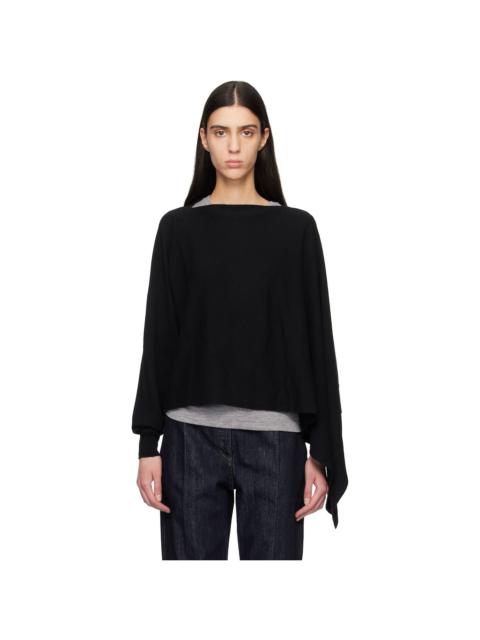 Jil Sander Black Cape One Sleeve Sweater