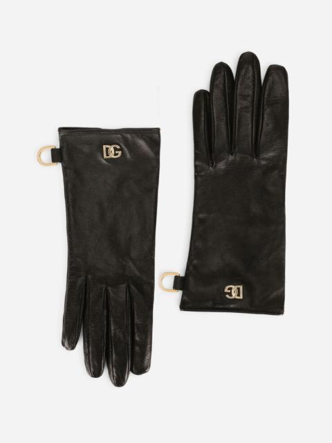 Dolce & Gabbana Nappa leather gloves with DG logo