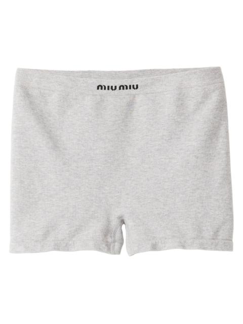 Miu Miu Women's Seamless Mélange Knit Boxer Shorts - Grey