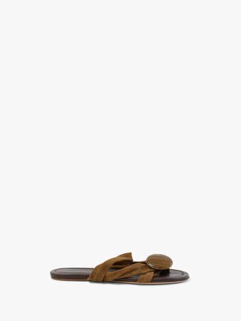 CHRISTOPHER ESBER Doma Stoned Crossover Suede Flat