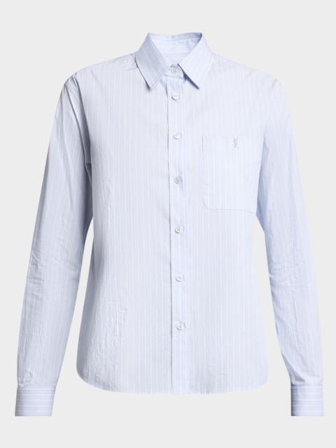 SAINT LAURENT Striped Cotton Button-Down Shirt