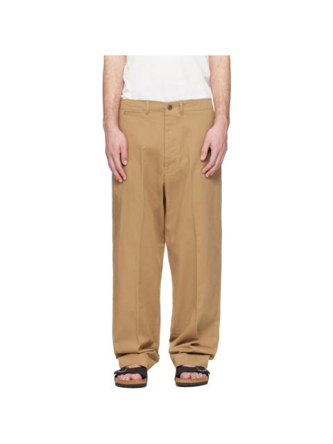 Merz b. Schwanen Tan 1920s Cotton Twill Worker Chino Trousers