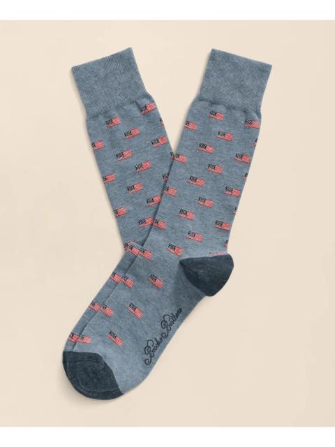 Brooks Brothers Cotton-Blend USA Flag Socks