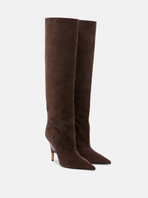 KHAITE Bella 100 suede knee-high boots