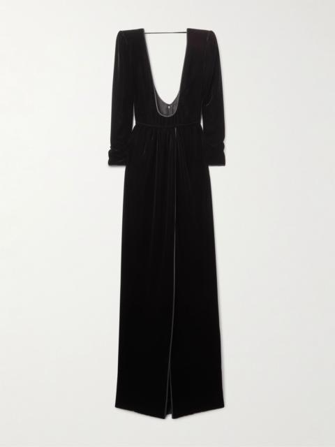 Valentino Open-back velvet gown Black