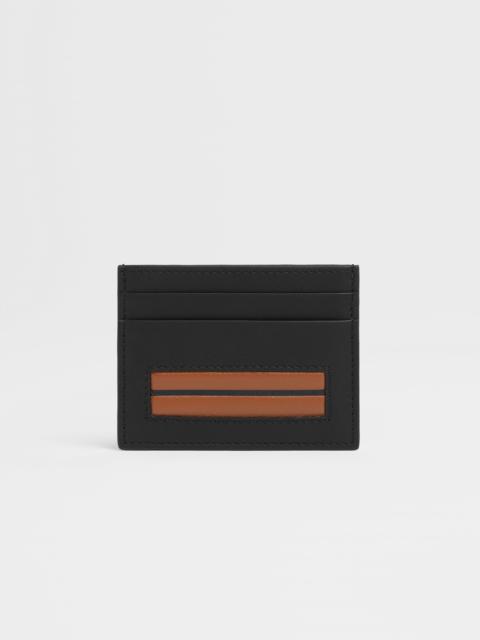 ZEGNA BLACK LEATHER CARD CASE