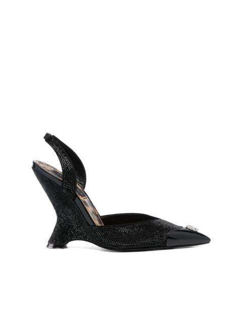 Decollete 105mm crystal-embellished pumps