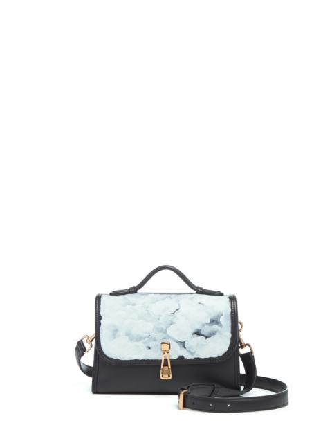 GABRIELA HEARST Hand Painted Small Leonora Flap Bag in Black & White Leather