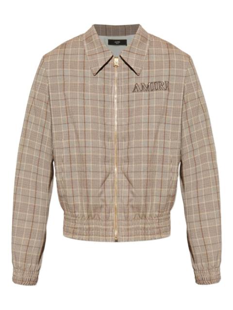 AMIRI check-pattern embroidered-logo jacket