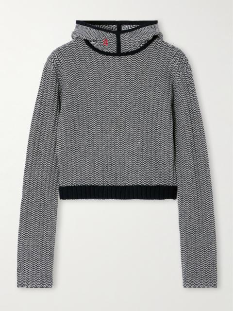 PERFECT MOMENT Jazzy Jacquard-knit Wool And Cashmere-blend Hoodie