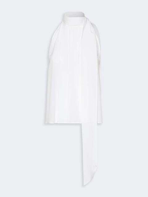 Max Mara FUNE Sleeveless crepe de chine top - WHITE