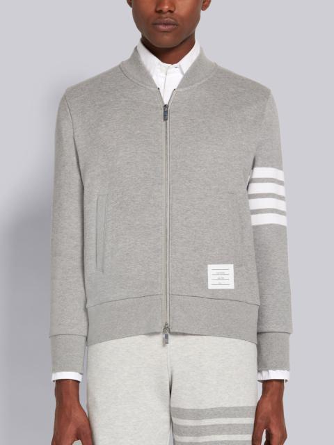 Thom Browne Light Grey Loopback Terry Engineered 4-Bar Bomber Jacket