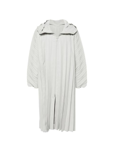 Edge pleated long coat