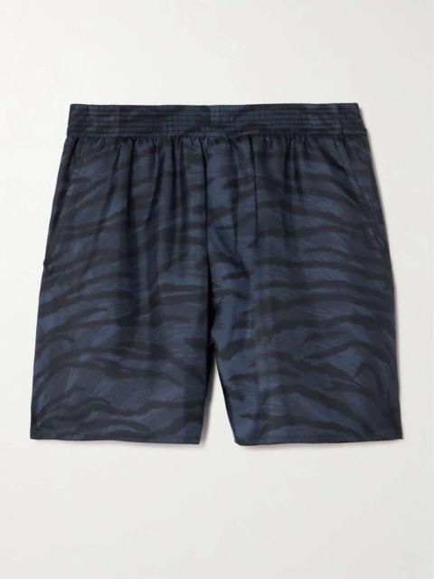 Zebra-print silk shorts