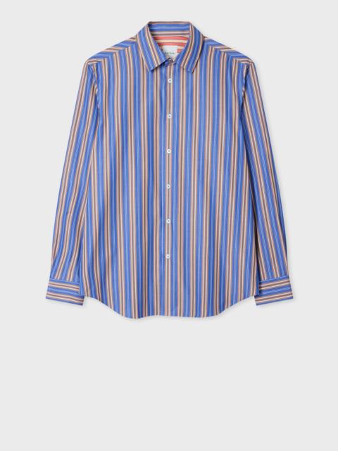 Paul Smith Regular-Fit Blue and Brown Bengal Stripe Shirt