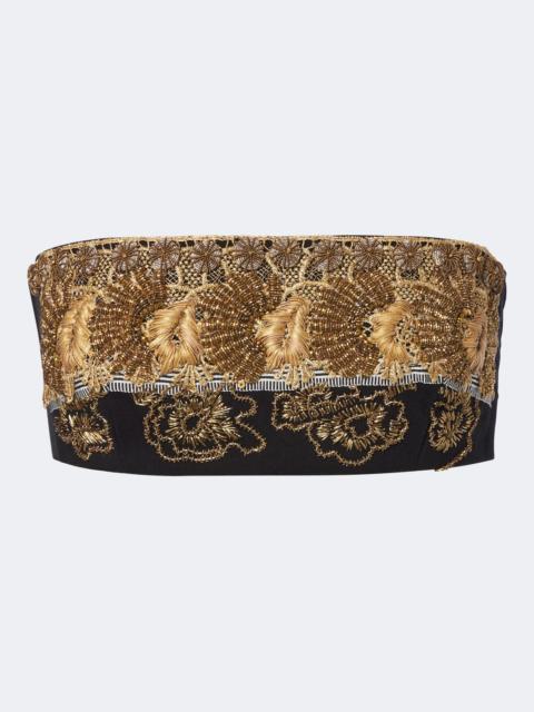 Dries Van Noten Embroidered cotton bandeau top