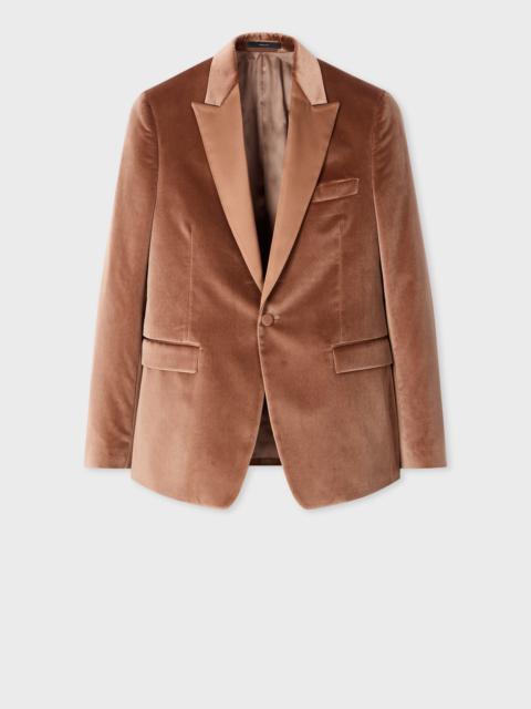 Paul Smith The Soho - Tailored-Fit Dusty Brown Velvet Evening Blazer