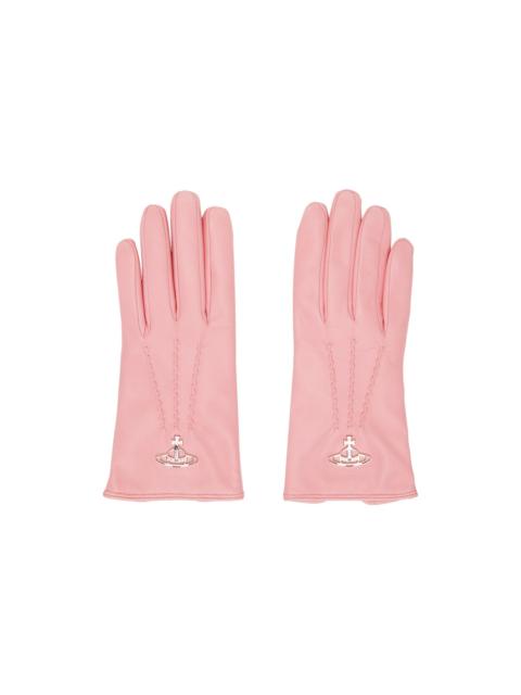 Vivienne Westwood Pink Orb Classic Gloves