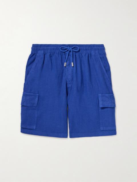 Vilebrequin Straight-Leg Linen Drawstring Cargo Shorts