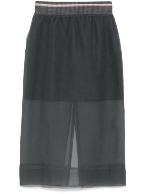 Brunello Cucinelli semi-sheer midi skirt