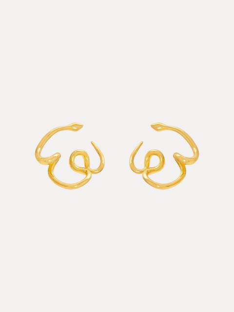 Oscar de la Renta SNAKE HOOP EARRINGS