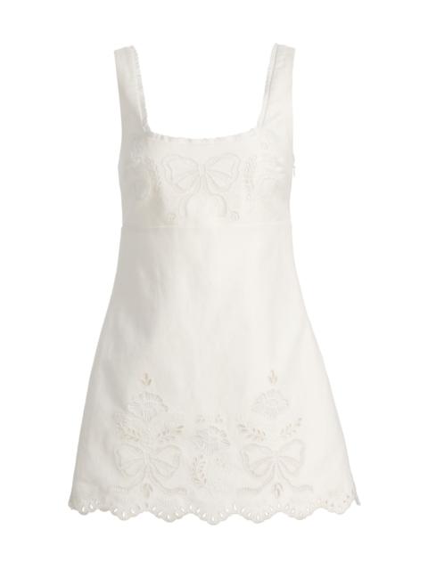 LoveShackFancy Women's Fable Linen-Cotton Sheath Minidress - Moon Beam