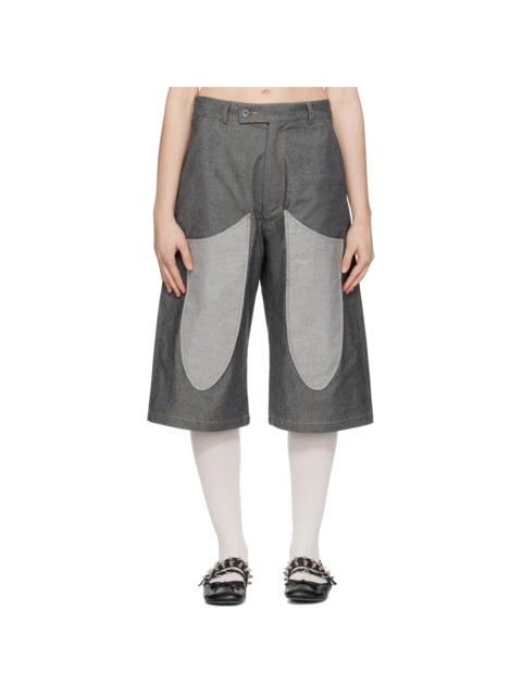 STRONGTHE Gray Wasp Denim Shorts