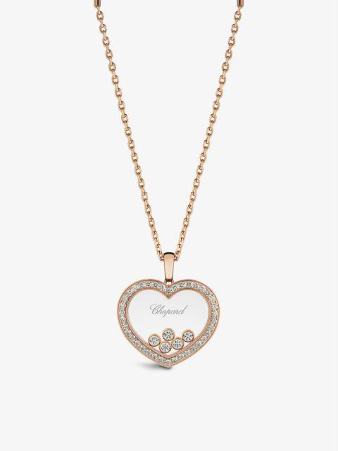 Chopard Happy Diamonds 18ct rose-gold and 1.24ct diamond pendant necklace
