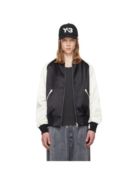 Y-3 Black Liquid Logo Satin Souvenir Jacket