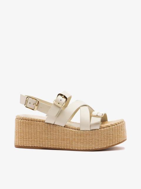 Larroudé Patti Flatform Ivory Leather
