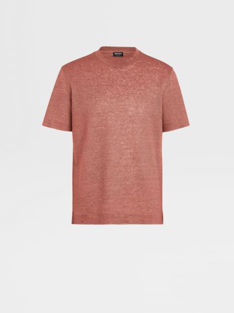 ZEGNA DUST PINK LINEN T-SHIRT