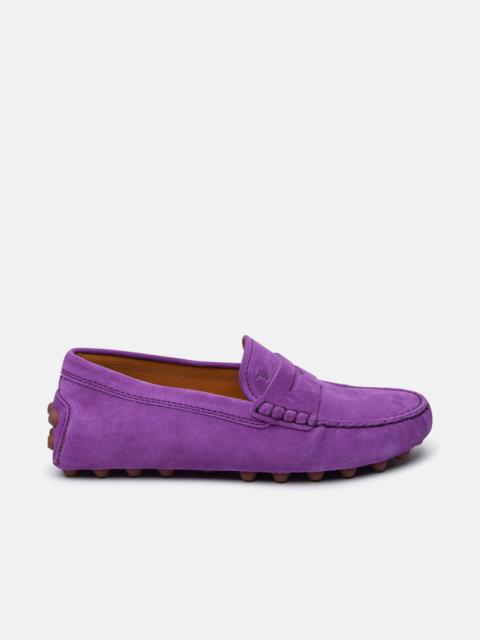 PURPLE SUEDE LOAFERS