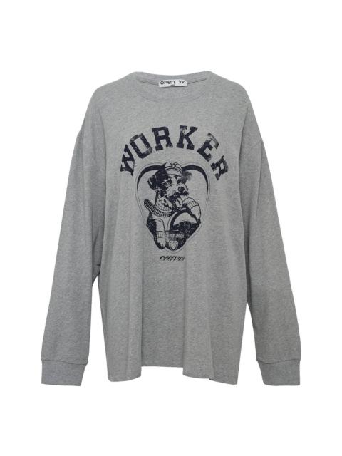 OPEN YY Worker Pet Club Long Sleeve Sweatshirt