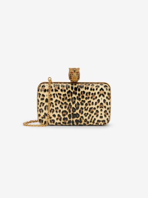 Roberto Cavalli Leopard Print Roar Pochette Bag