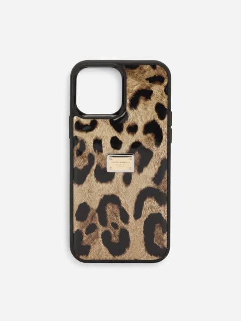 Dolce & Gabbana Leopard-print polished calfskin iPhone 14 Pro Max cover