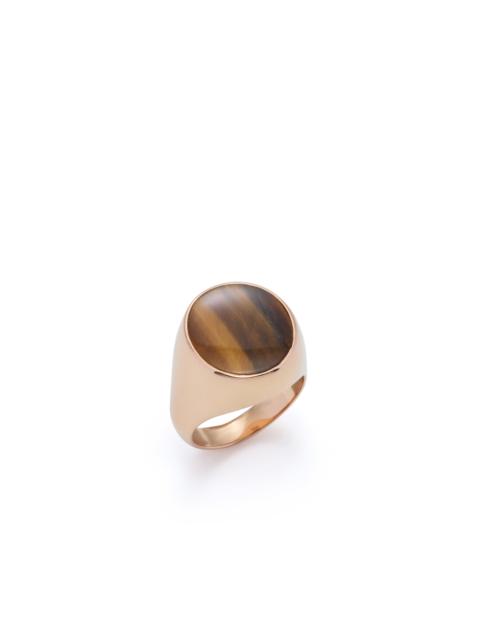 GABRIELA HEARST “One Ounce” Signet Ring In Rose Gold & Tiger's Eye