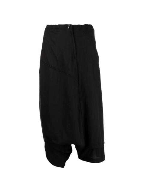 asymmetric cropped trousers