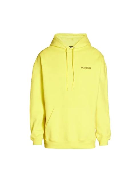 BALENCIAGA Yellow Medium Fit Logo Hoodie