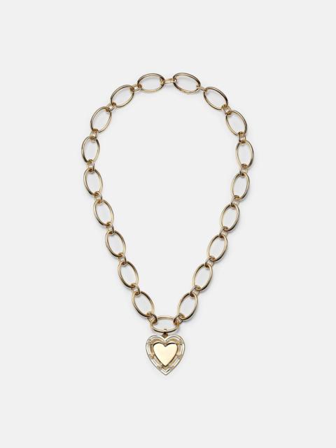 FOUNDRAE Love Heart Token 18kt gold pendant necklace with diamonds