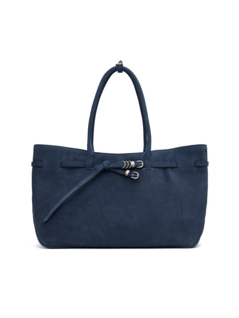 MARGESHERWOOD Navy Leather 'Grandma' Used Large Tote
