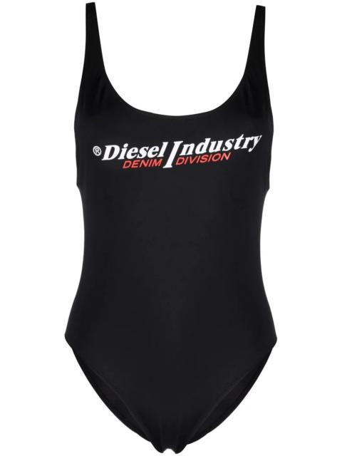 Diesel logo-print open-back one-piece