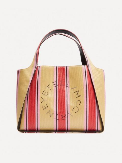 Stella McCartney Stella Logo Striped Raffia Tote Bag