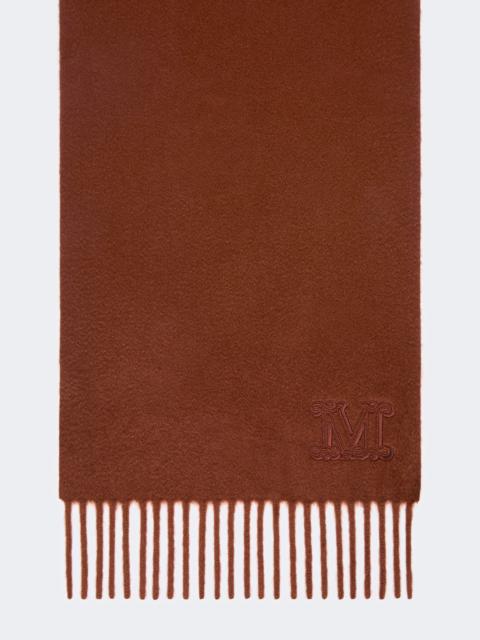Max Mara DALIA Cashmere stole with Monogram embroidery - RUST