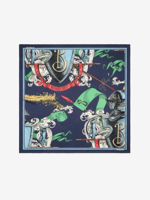 Burberry Etched Knight Silk Scarf