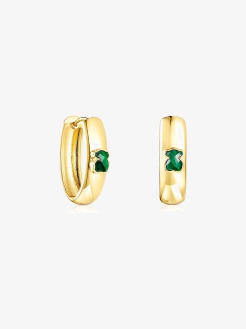 TOUS Large 18K gold vermeil and Malachite Icon Color Earrings