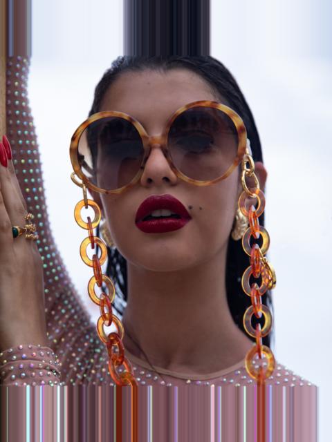 LINDA FARROW AMBER TORTOISESHELL OVAL CHAIN