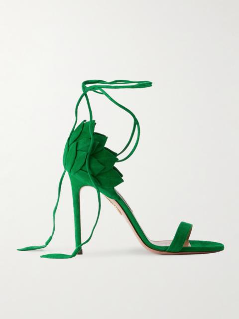 AQUAZZURA Hibiscus 105 Lace-up Suede Sandals